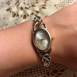 Studio Gold and Silver Watch with Elegant Chain Band